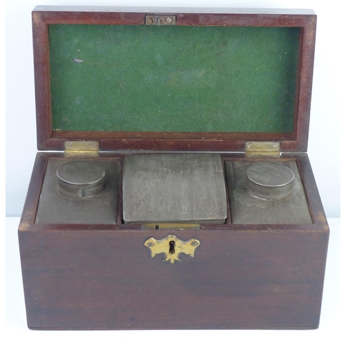 28 - A stunning antique/ Georgian tea caddy, with original tin cannister interior.