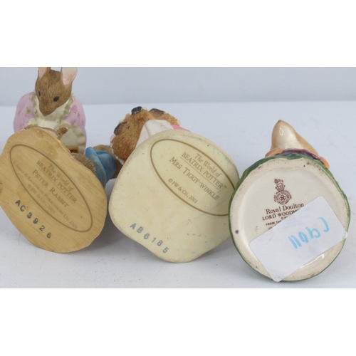 35 - A collection of 5 Beatrix Potter figures, to include Royal Doulton & more.