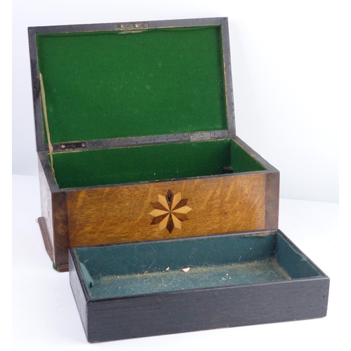 38 - A stunning antique jewellery box with decorative inlaid design.