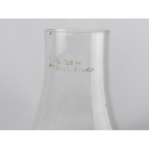 54 - A vintage/ antique clear glass finger lamp/ oil lamp.