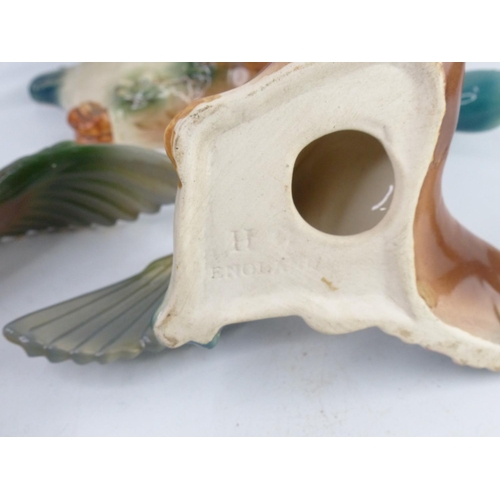 57 - A set of 3 vintage ceramic flying duck wall plaques (a/f)