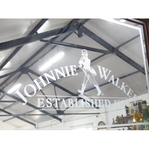 20 - A stunning large Johnnie Walker framed pub mirror, 115cm x 78cm.