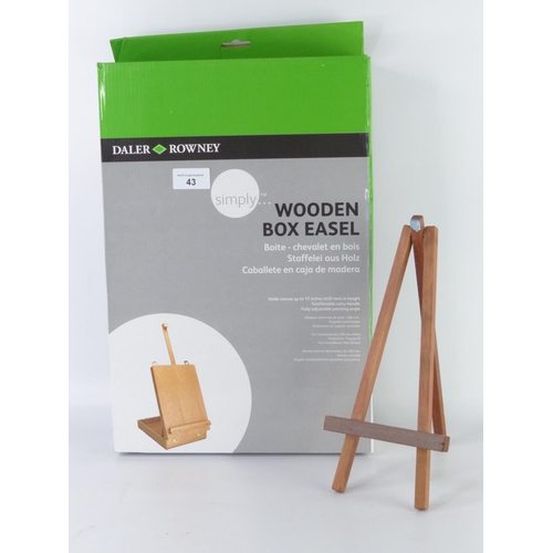 43 - A boxed Daler Rowney table top easel and another.