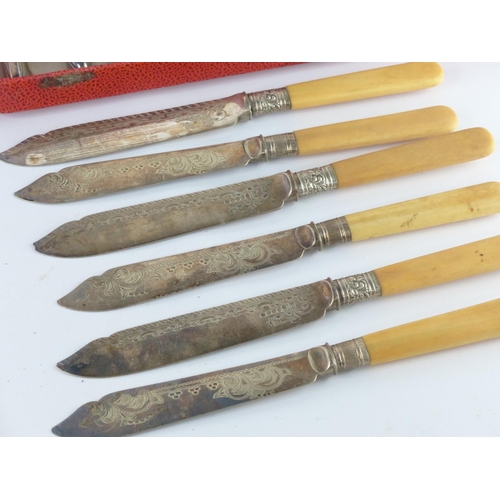 48 - Two vintage canteens of cutlery & more.