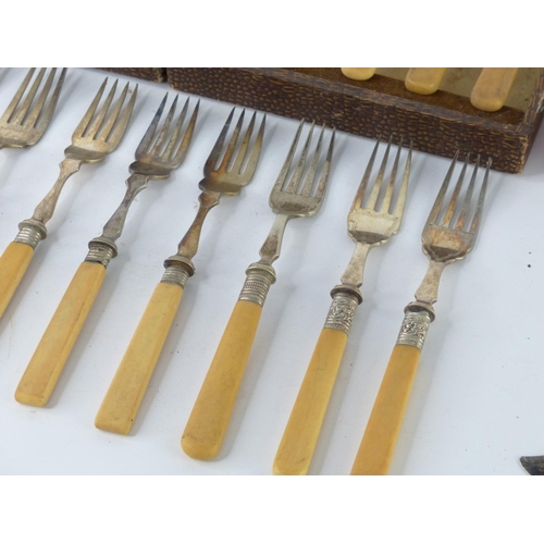 48 - Two vintage canteens of cutlery & more.