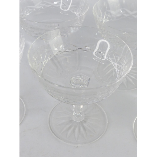 58 - A stunning set of six Waterford crystal champagne saucers.