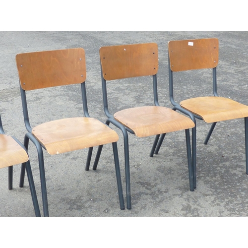 1 - A set of six vintage stacking chairs.