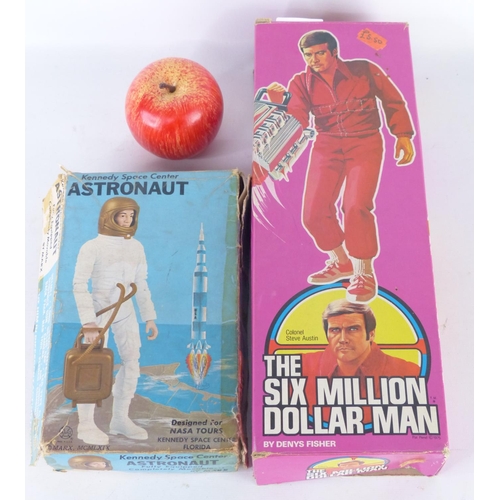 123 - A vintage boxed Nasa Tours Kennedy Space Centre Florida toy figure and an original boxed Six Million... 