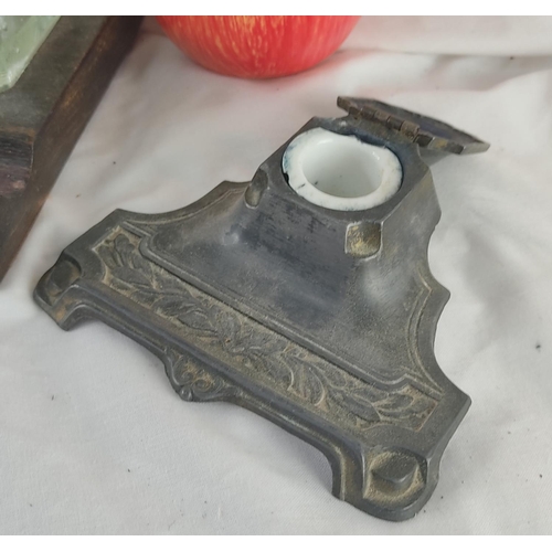 2 antique ink stands.