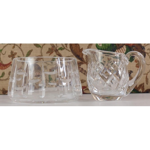 101 - A Waterford Crystal bowl and milk jug.