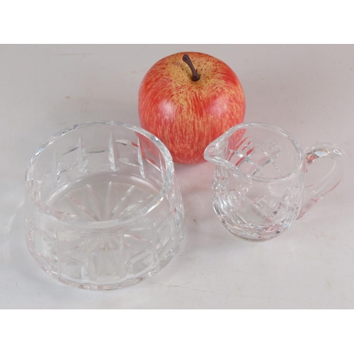 101 - A Waterford Crystal bowl and milk jug.