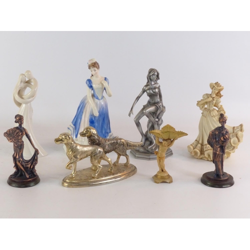 88 - A collection of various ceramic & metal figures.
