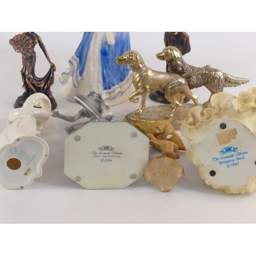 88 - A collection of various ceramic & metal figures.