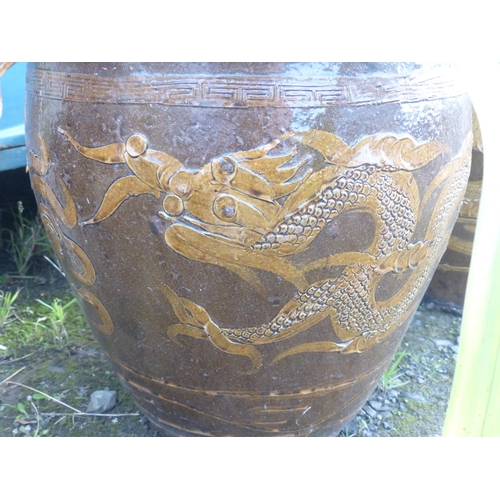25 - A stunning pair of large Egg Pots/ Dragon Pots.