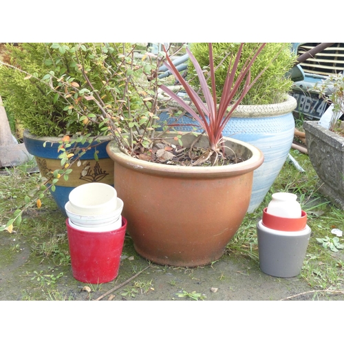 31 - Three potted garden planters and more.