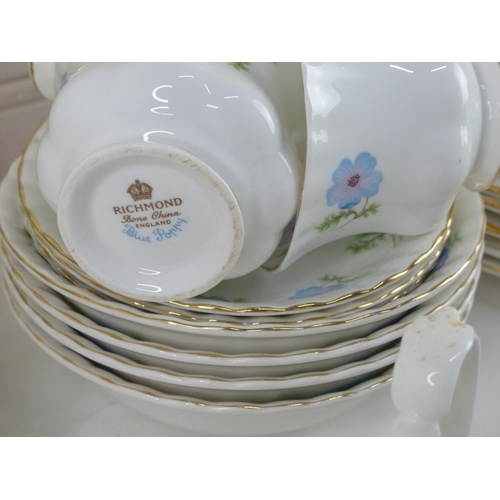 10 - A large collection of Richmond bone china 'Blue Poppy' tea and dinner set.