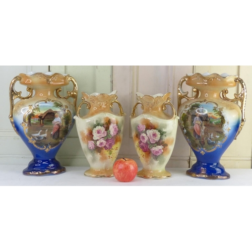 30 - Two pairs of antique vases.