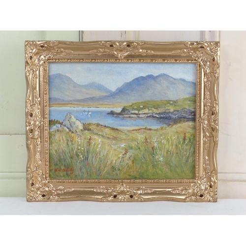 33 - A small framed oil painting, 'Morning Lough, Ballinhad, Connemara', signed K O'Doherty, 31cm x 26cm.