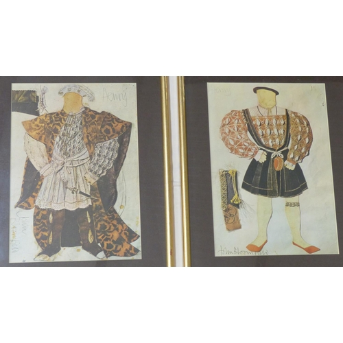 55 - Four gilt framed medieval style pictures by John Bloomfield.