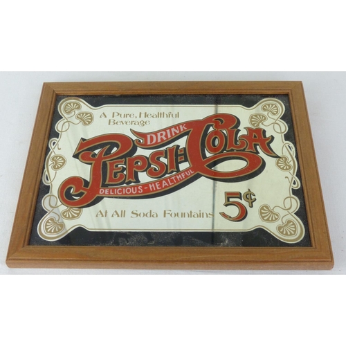 A vintage Pepsi Cola advertising mirror, 22cm x 17cm.