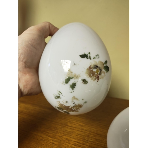 39 - A collection of 3 antique/ Victorian hand blown glass eggs.