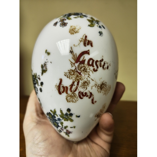 39 - A collection of 3 antique/ Victorian hand blown glass eggs.
