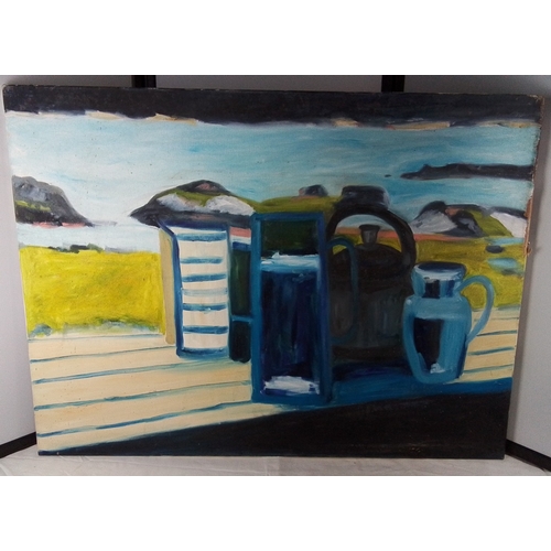 111 - A large acrylic on canvas titled 