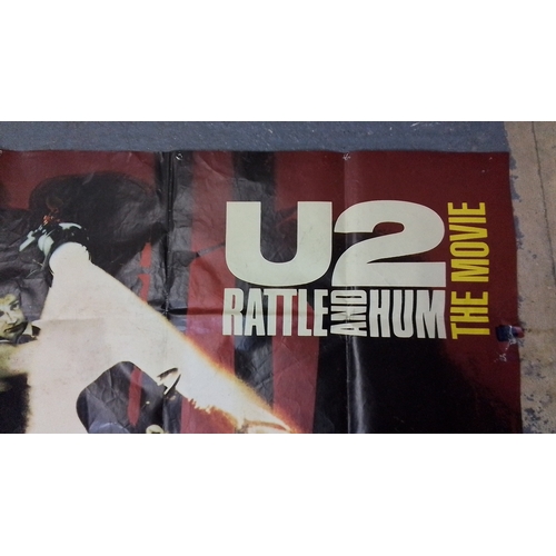 128 - One original folded promotional poster for U2: Rattle and Hum – The Movie, Paramount Pictures/Midnig... 