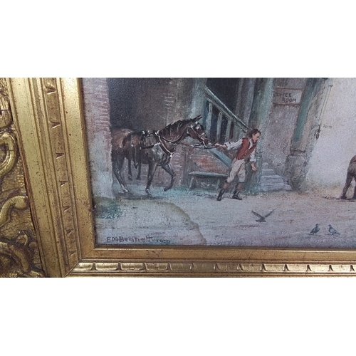 378 - Pair of framed pictures - Shergar by Brian Byanes measuring 59cm x 47cm and another.