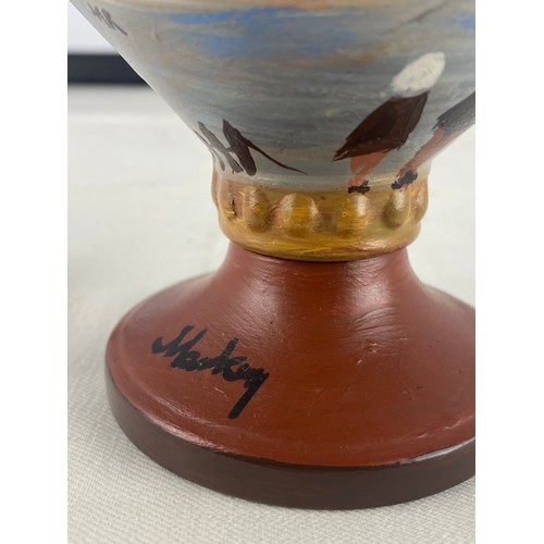 168 - A stunning 'Markey' hand painted vase of sailing ships.