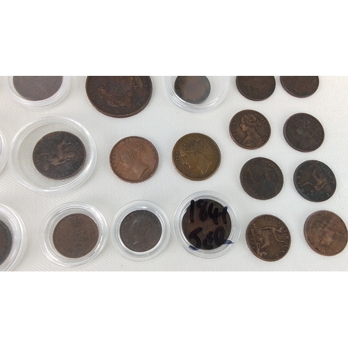 183 - Group of assorted British and Channel Islands copper-alloy coins and tokens, mainly 19th century, in... 