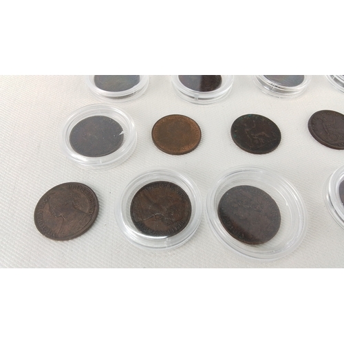 187 - 12 British bronze coinage piece, including Queen Victoria issues and later.