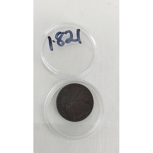 211 - An 1821 George IV Copper Farthing coin.