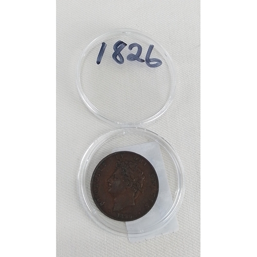 215 - A 1826 George IV copper penny coin.