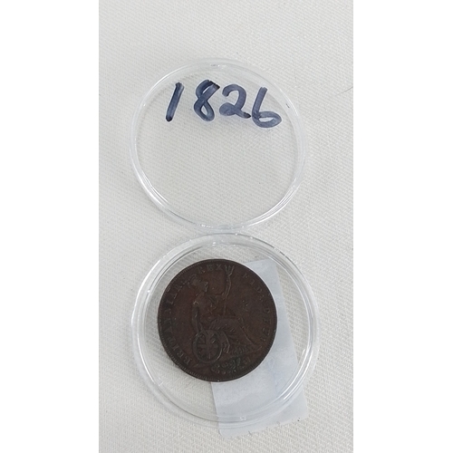 215 - A 1826 George IV copper penny coin.