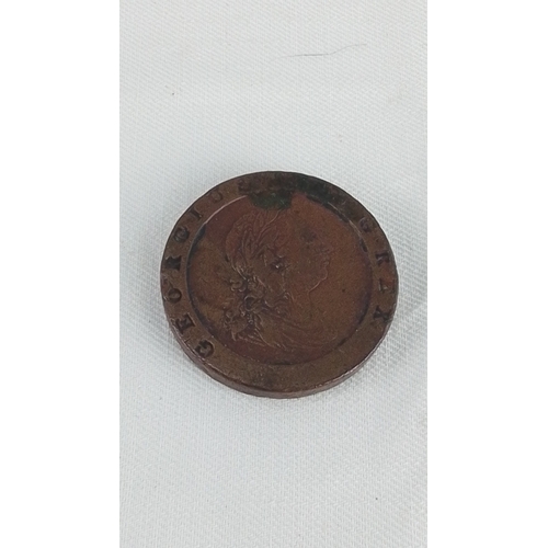 218 - One Georgian copper cartwheel coin, George III, dated 1797; the obverse with laureate bust and legen... 