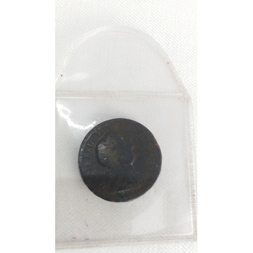 223 - One early 19th century copper coin, the obverse with laureate bust in profile and surrounding legend... 