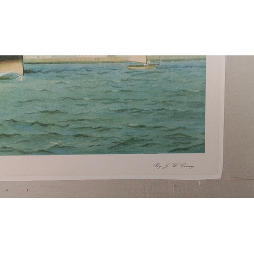 277 - A framed print of a maritime scene titled 