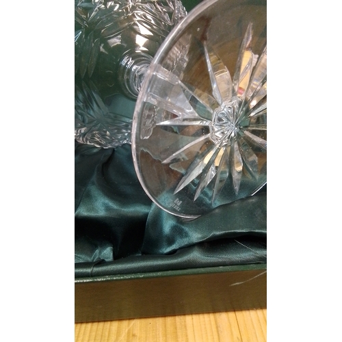 568 - 2 boxed Tyrone Crystal cut lead-crystal tablewares, comprising a footed comport and a shallow dish, ... 