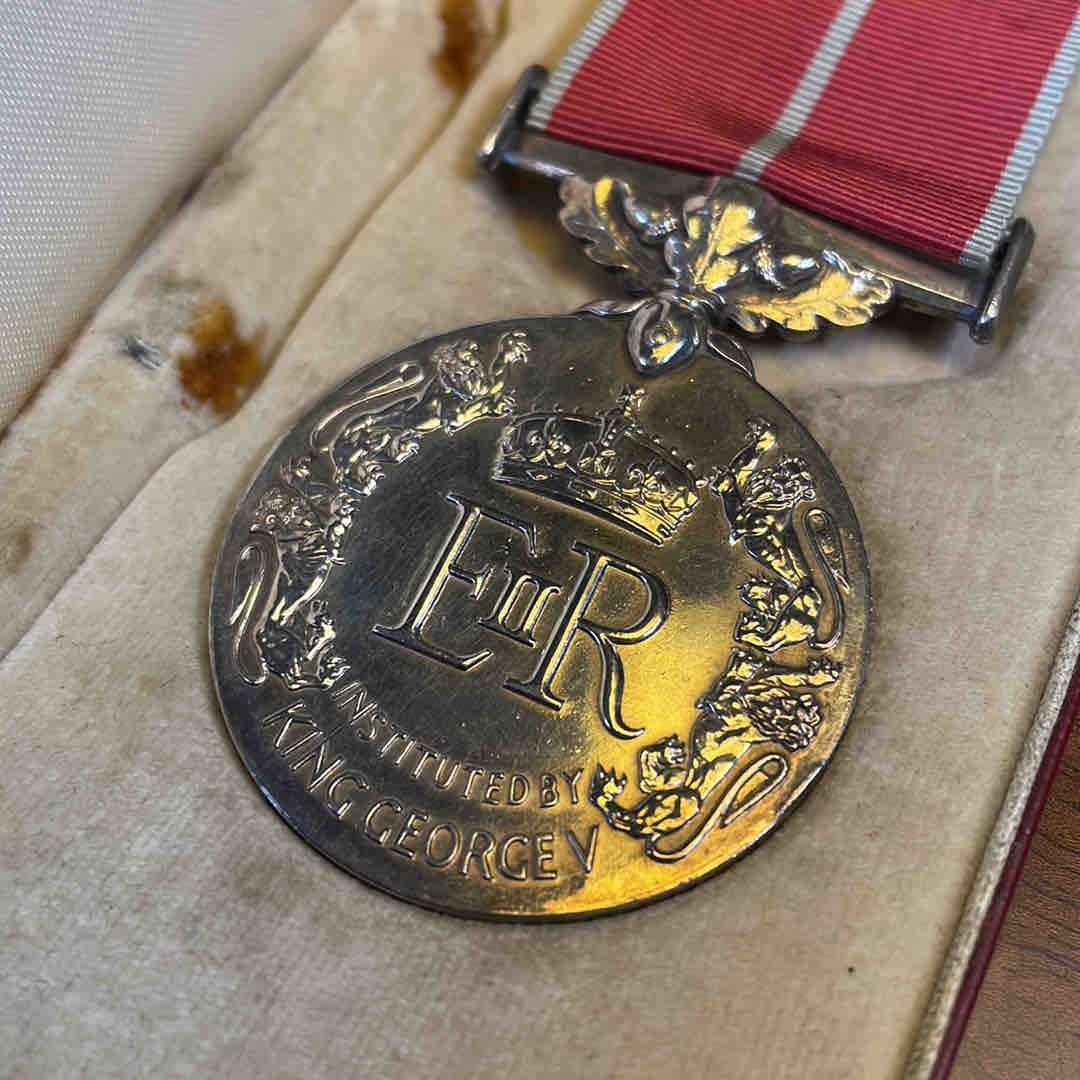 A George V Imperial Service Medal, awarded for meritorious service ...