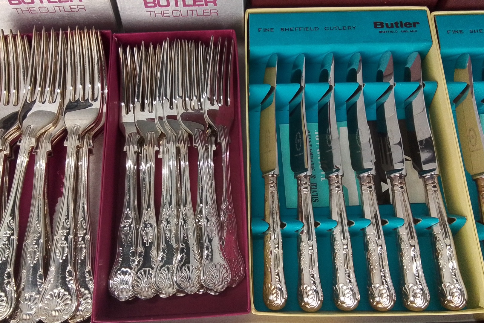 A group of George Butler & Co Sheffield flatware, silver-plated and ...
