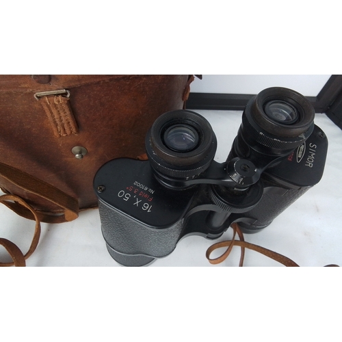 Vintage SIMOR Precision binoculars, 16 x 50, Field 3.5, No. 61002—black ...