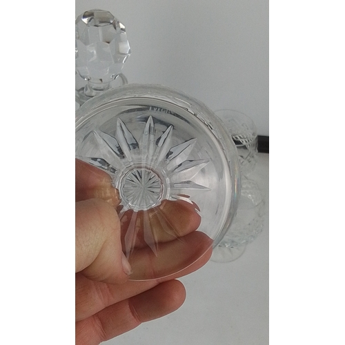 100 - A Galway crystal ships decanter and a set of six Tyrone crystal brandy glasses.