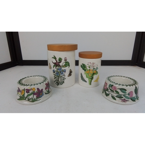 101 - A group of Portmeirion ‘The Botanic Garden’ earthenware, comprising two lidded canisters and two ope... 