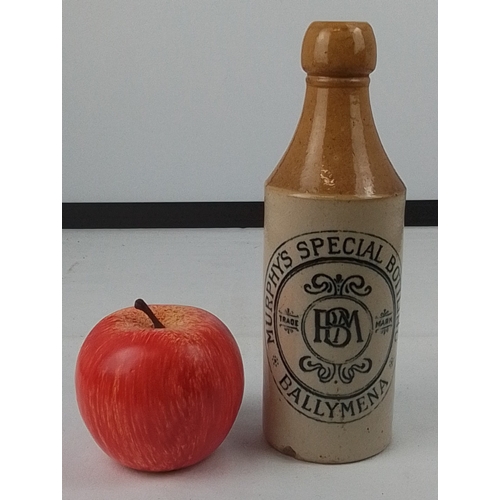 75 - Stoneware advertising bottle for Murphy’s Special Bottled Stout, Ballymena, of tapering cylindrical ... 