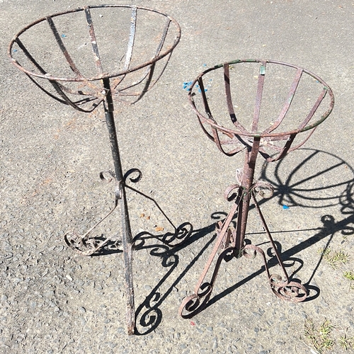 1 - 2 decorative wrought iron plant stands, 70cm and 80cm.