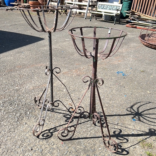 1 - 2 decorative wrought iron plant stands, 70cm and 80cm.