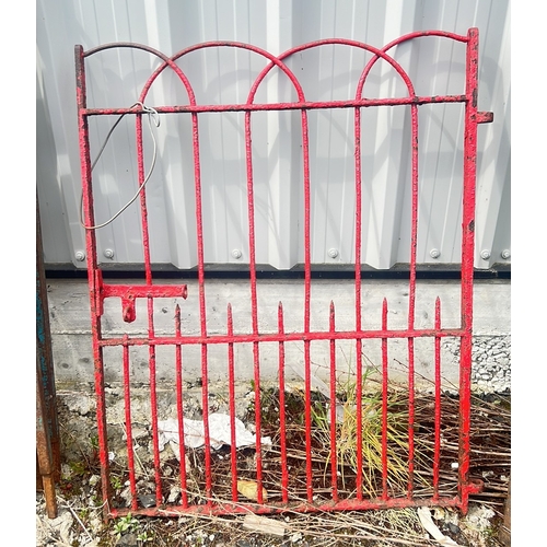 121 - An antique blacksmith made wrought-iron pedestrian gate with arched top rail, 110cm x 85cm.