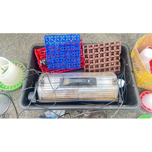 126 - A group of poultry-keeping equipment.