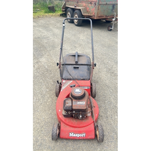 130 - A Masport petrol lawn mower with grass-catcher.